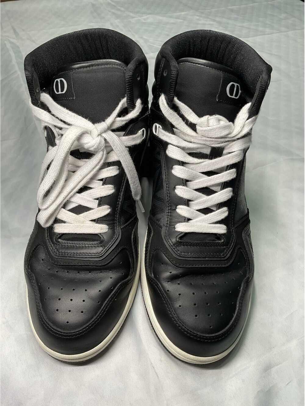 Dior Black High-Top Sneakers with White Laces and Logo